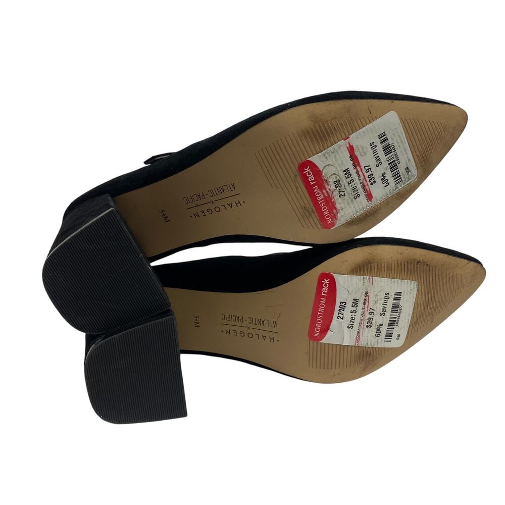 Halogen Atlantic Pacific Womens Helenah Black Suede Mary Jane Heel Pumps - Picture 8 of 9
